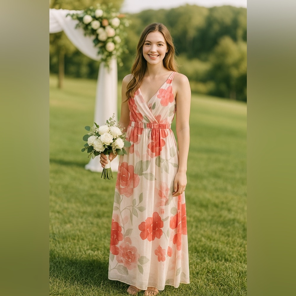 Soieblu Ivory‎ Red Floral Maxi Dress Size M – Nordstrom Rack
